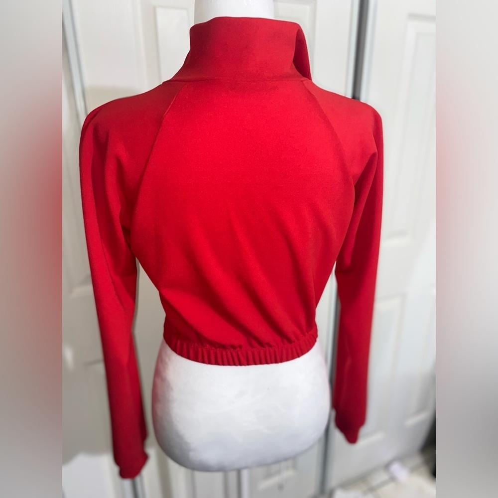 SHEIN Red Crop Fitted Sweatshirt - Picture 2 of 2